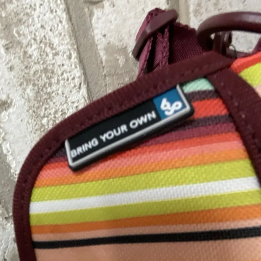 Bring Your Own Small Multicolor Striped Shoulder Bag with Zipper & Inner Pockets